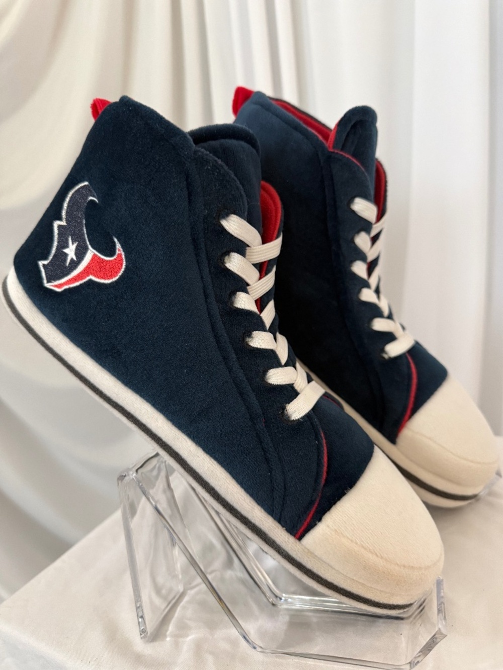 Houston Texans NFL Forever Collectibles Plush High Top Slippers Size M